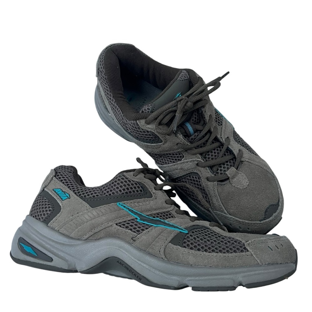 Avia 378 Womens 7.5 Brown Turquoise Athletic Walking Shoes Cantilever Technology